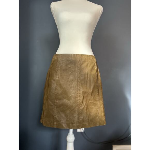 Free People Dresses & Skirts - Free People Faux Suede High Rise Skirt. Boho, Neutral, Hippie. Size 8